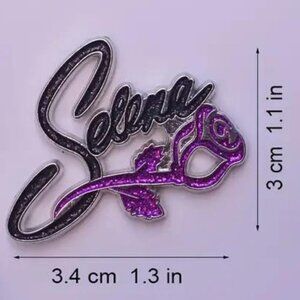 Selena Glitter Enamel Pin - Iconic Rose Design